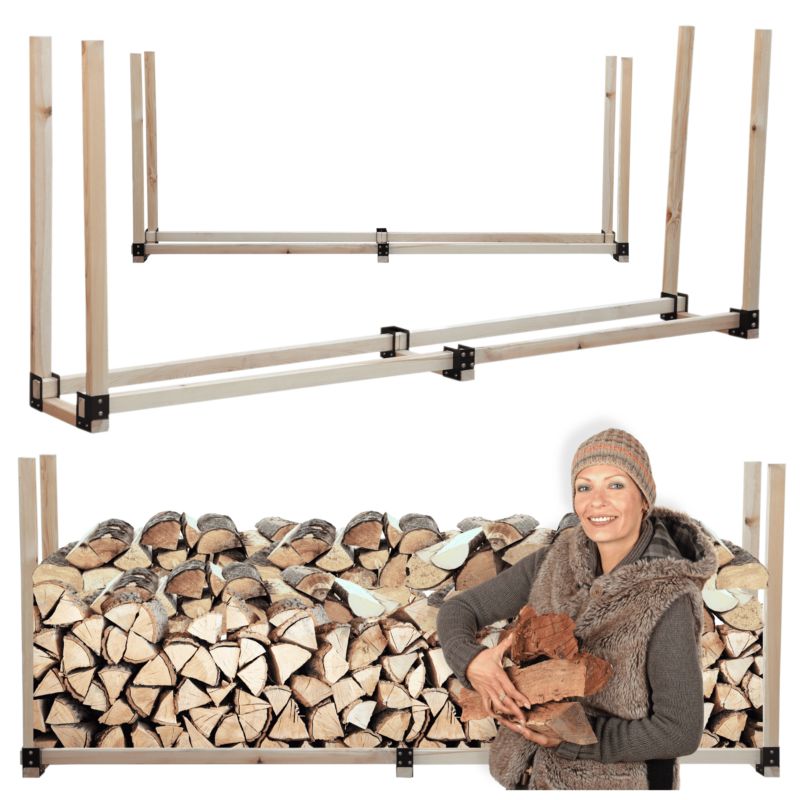 Stojak na drewno kominkowe MODO24 wiata na drzewo opałowe drewutnia 1,5 m3 1 szt.
