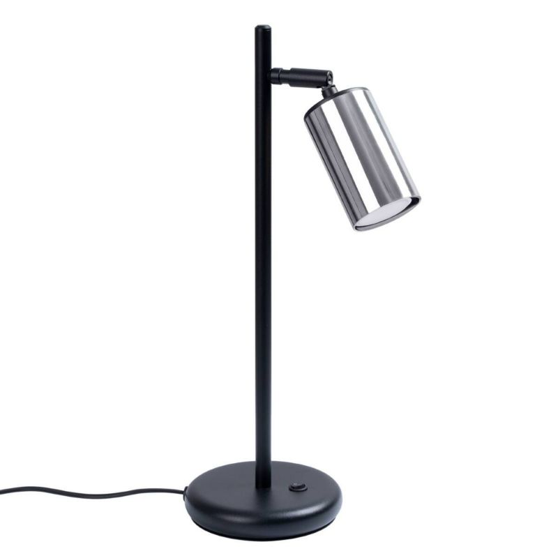 Lampa biurkowa Sollux Lighting Winx czarna-chromowana 1 x GU10 x 10W IP20 wym: 44 x 15 x 13 cm metal - 1 szt.