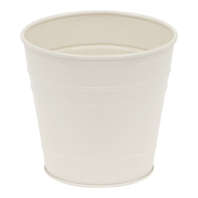 Doniczka metalowa 17 cm biała