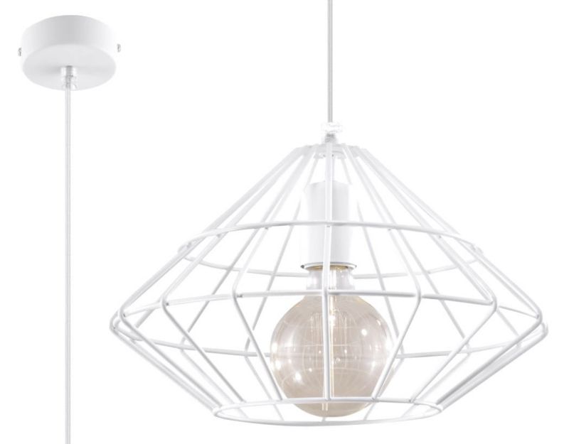 Lampa sufitowa wisząca Sollux Lighting Umberto 7928 biała szerokość 33 cm 1xE27 x 60W 1 szt.