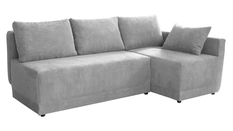 Narożnik z funkcją spania MIRJAN 24 do spania Nestor Sztruks prawy jasny szary 1 szt.