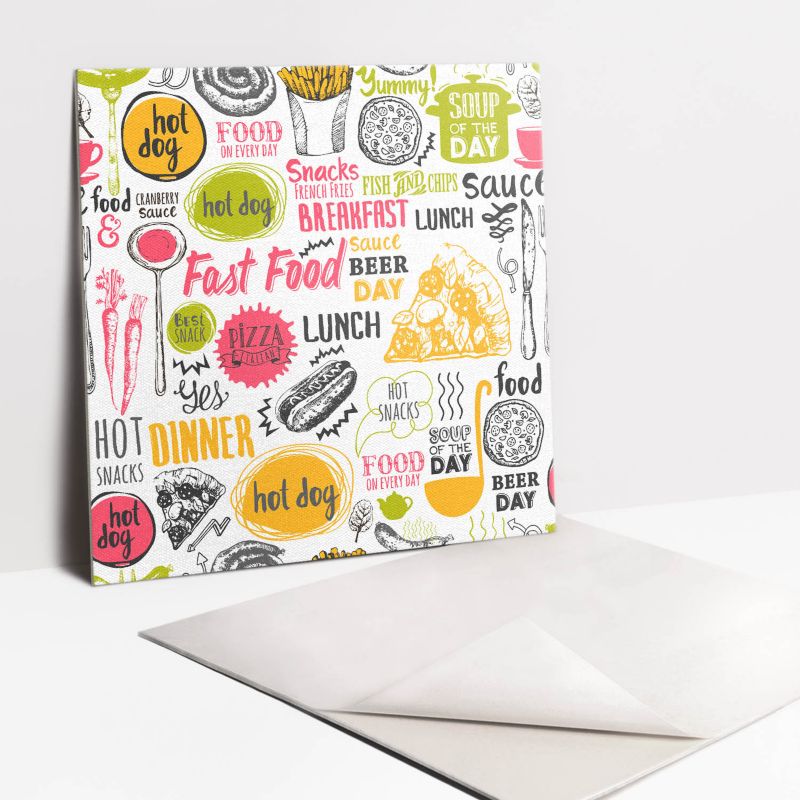 Kafelki samoprzylepne Tulup 30x30 cm Fast food lunch dinner 9 szt.