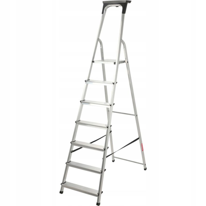 Drabina KADAX Aluminiowa 7 Stopniowa Składana Domowa Półka 125kg Produkt Polski 1szt.