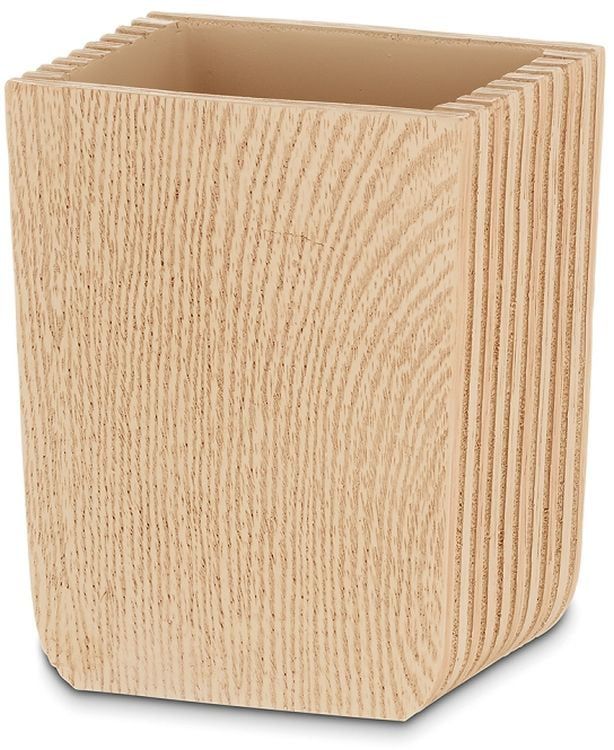 Kubek na szczoteczki Kela Kaiu brązowy 8x6x9,5 cm plastik drewno 1 szt.