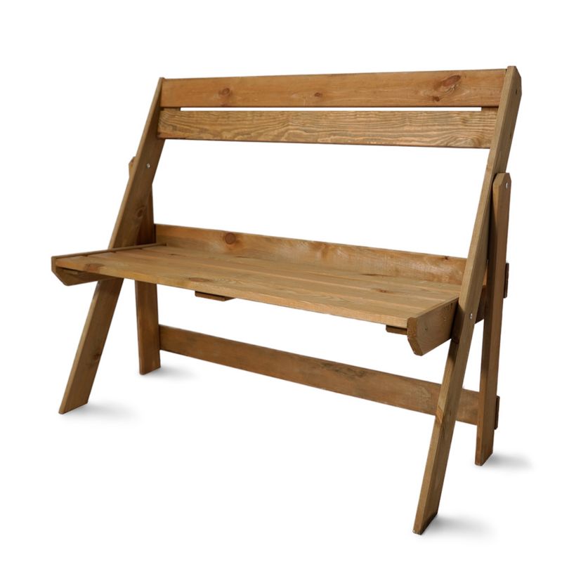 Ławka Ogrodowa Hurtownia-Mebli Naturalne Drewno Sosnowa Składana 105cm Kasztan Kasztan 105x46x89 cm 1szt.