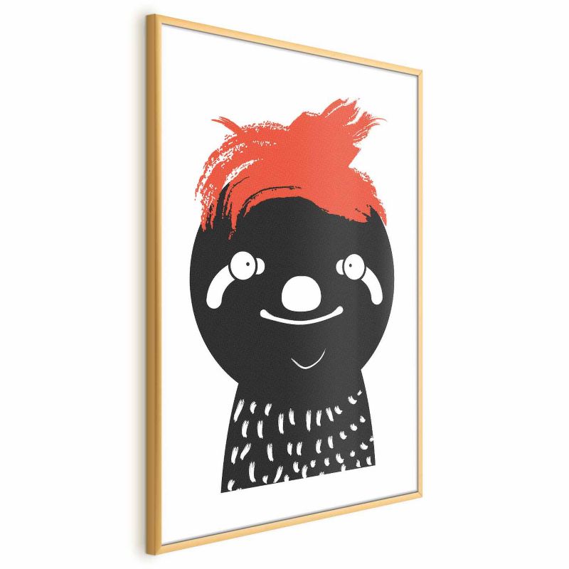 Plakat Artgeist Szalony leniwiec 40x60 cm z ramą złotą 1 szt