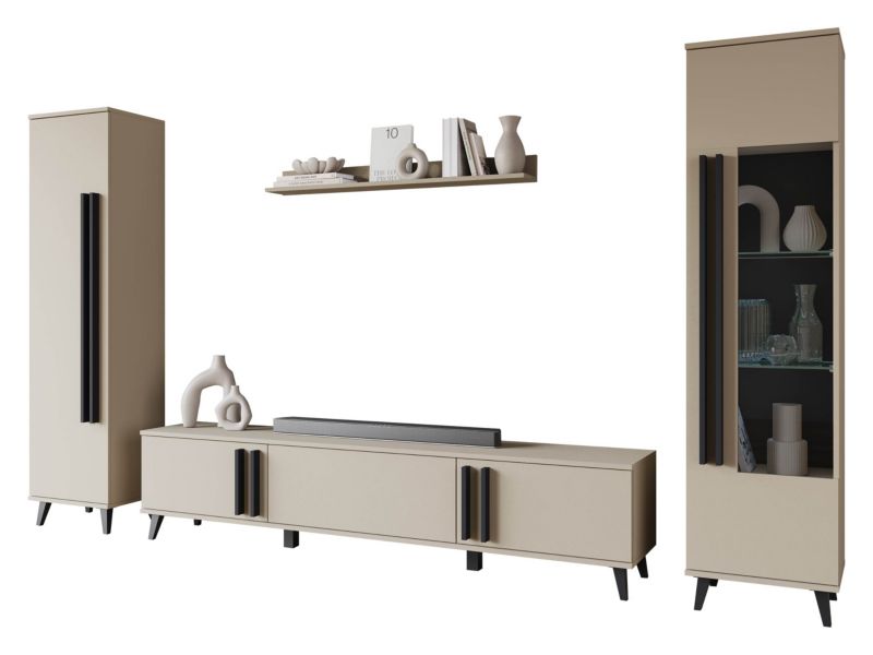 Meblościanka MIRJAN 24 Helsinki II congo + czarny grafit 1 kpl.