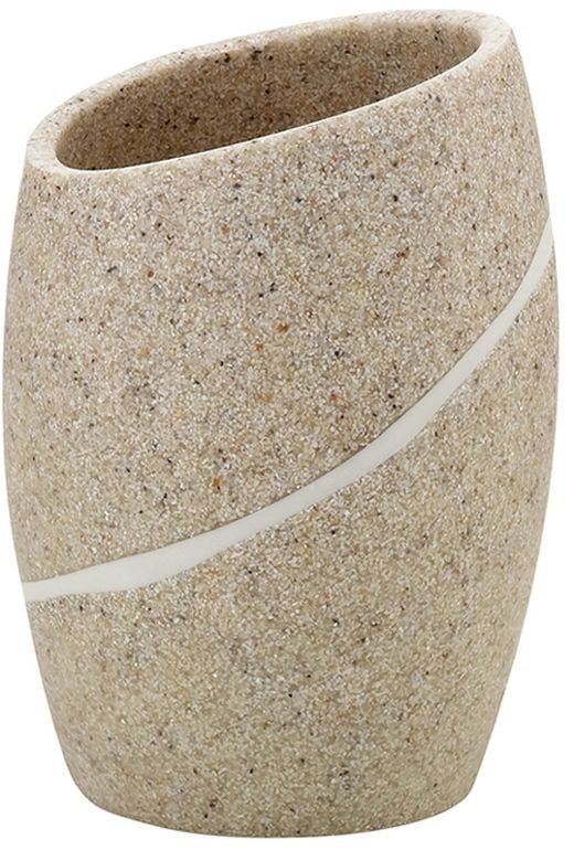 Kubek na szczoteczki Kela Talus stojący beżowy, poli żywica, 11 cm, 1 szt.