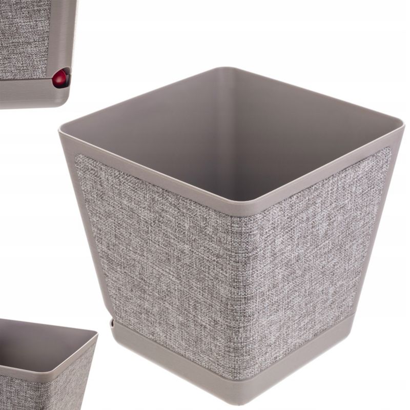 Doniczka KADAX Donica Na Kwiaty Osłonka Plastikowa 24cm Taupe Z Podstawką 1szt.