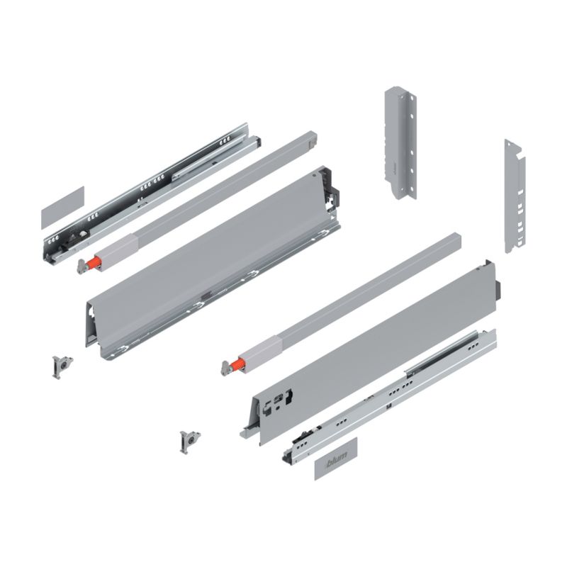 Bok szuflad Blum Antaro 500 mm wysoki szary