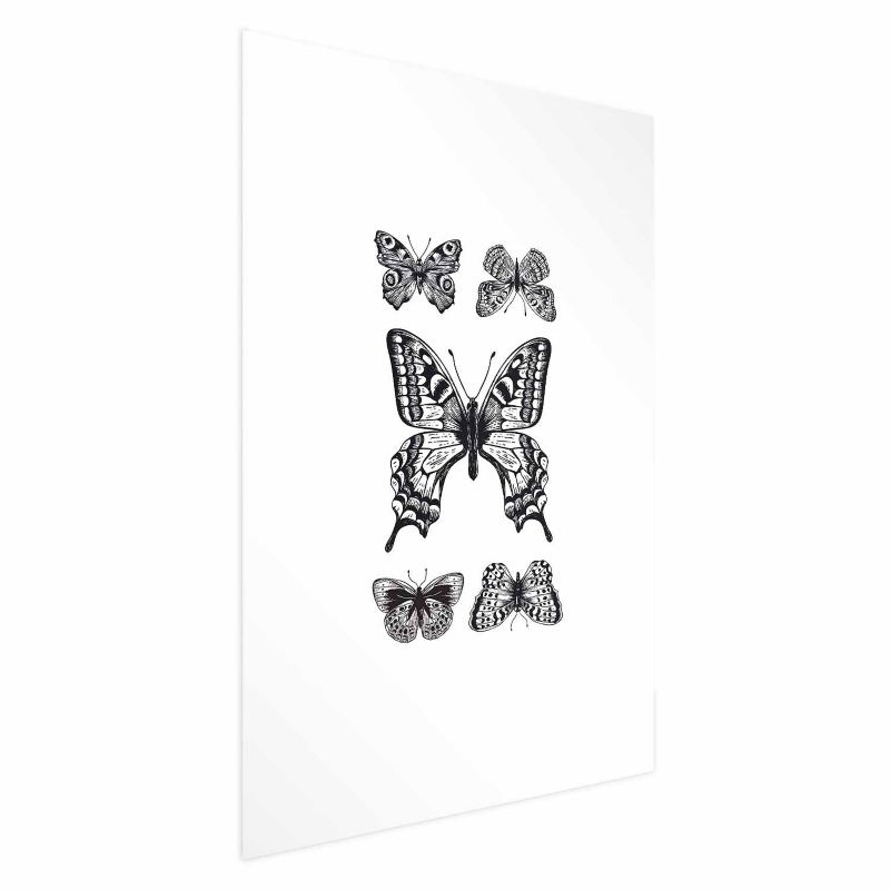 Plakat Artgeist Pięć motyli 60x90 cm bez ramy 1 szt