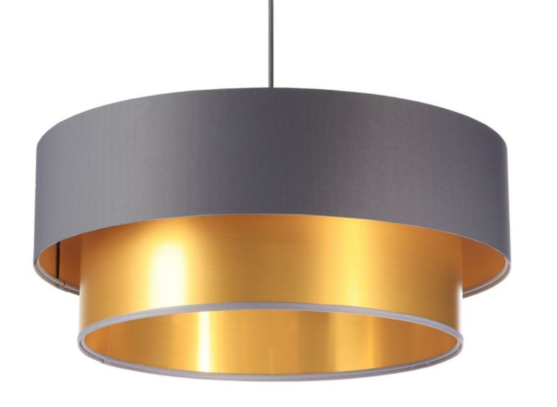 Lampa Bps Koncept wisząca DOUBLE GRAY 60 szara/złota 1 szt