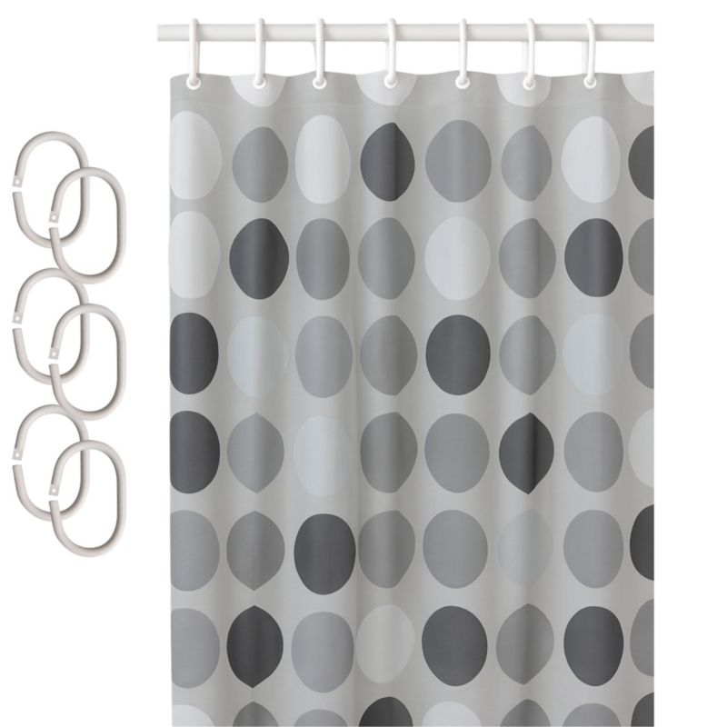 Zasłona prysznicowa Estiva PEVA 150x200 wzór koła szare grafit 1 szt.