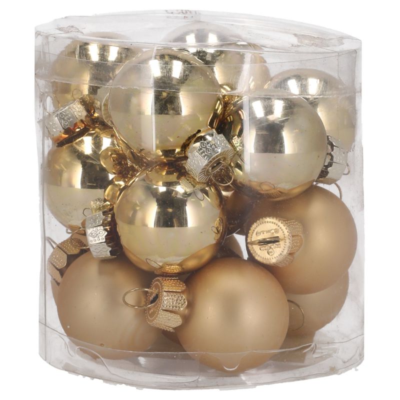 Bombki szklane Jumi 3 cm złote 18 szt.