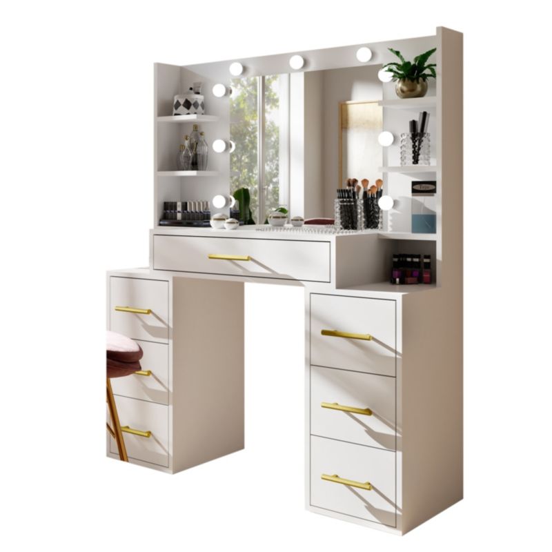 Toaletka z szufladami Bettso Star z lustrem i oświetleniem biały 1szt.