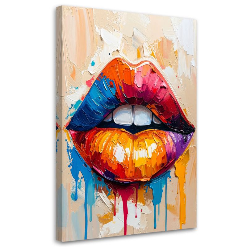 Obraz do sypialni salonu Feeby Kolorowe Usta Abstrakcja 70x100cm 1szt