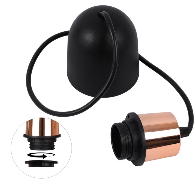 Linka zawiesie do lampy Light Home LH 1x E27 półkole czarny/miedź 1szt.