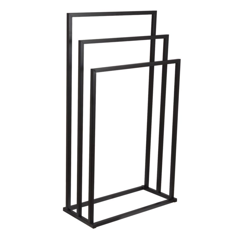 Wieszak LONIA3 Yoka Home na ręczniki stojący do łazienki czarny 3 ramiona - 1 szt.