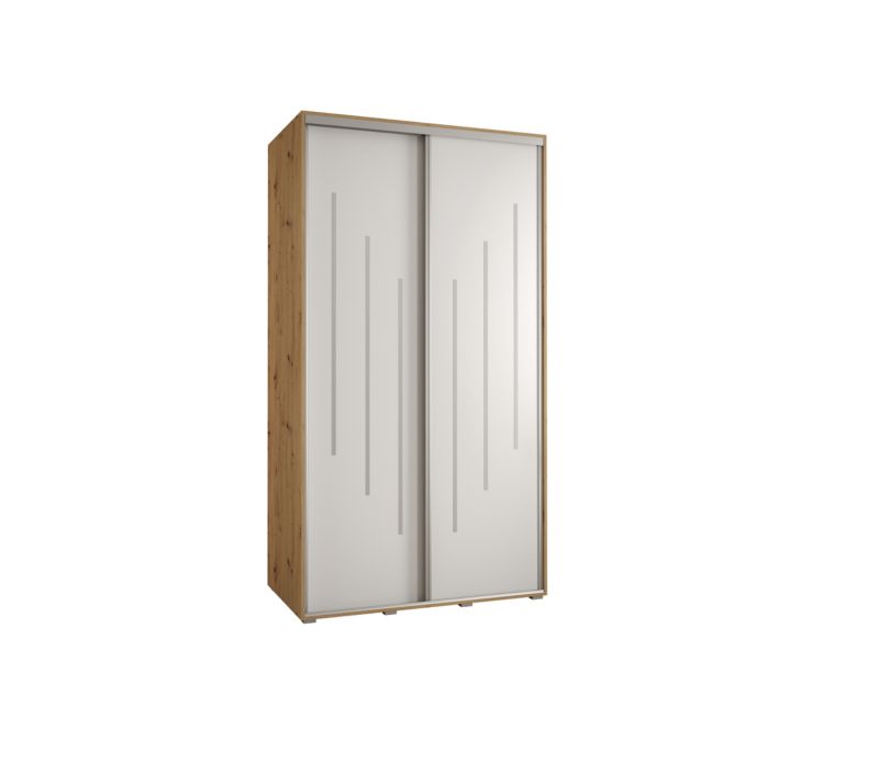 Szafa przesuwna Abiks DAVOS 8 wysoka szer.130cm gł.60cm artisan/biały/srebrny 1szt.