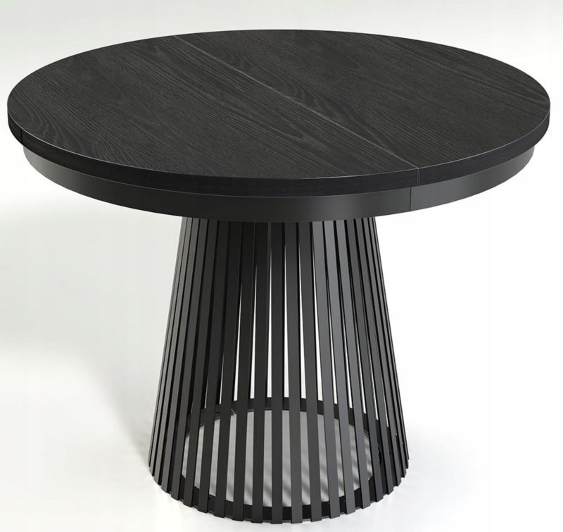 Stół Furnidea 100-180 cm rozkładany czarny blat czarne nogi Lamella 1 szt.