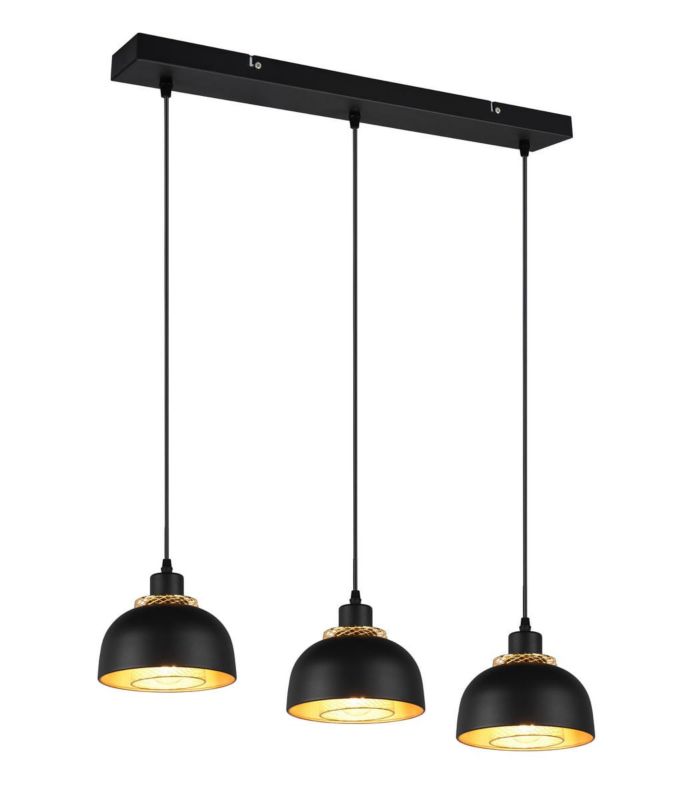 Lampa wisząca RL Punch czarno-złota wym: 150 x 68 x 18 cm 3xE27 x 1 szt.
