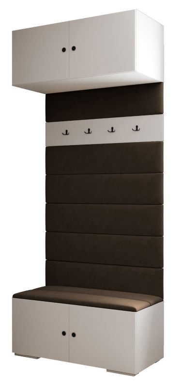 Garderoba wysoka do przedpokoju Abiks INOVA 2 biały+czarny+man04 1 szt.