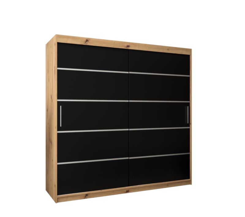 Szafa przesuwna Garderoba Abiks Verona 1 200 artisan + czarny 1 szt.