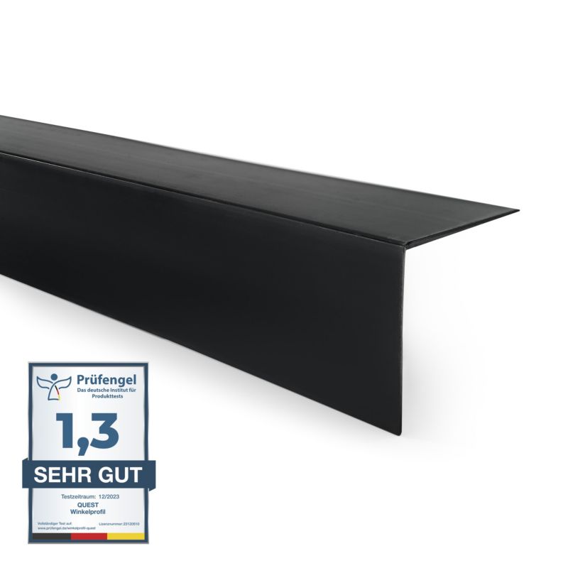 Kątownik twardy PCV 50x20mm, QUEST, ozdobny, profil L kątowy, narożnik dekoracyjny, KT, czarny, 2m