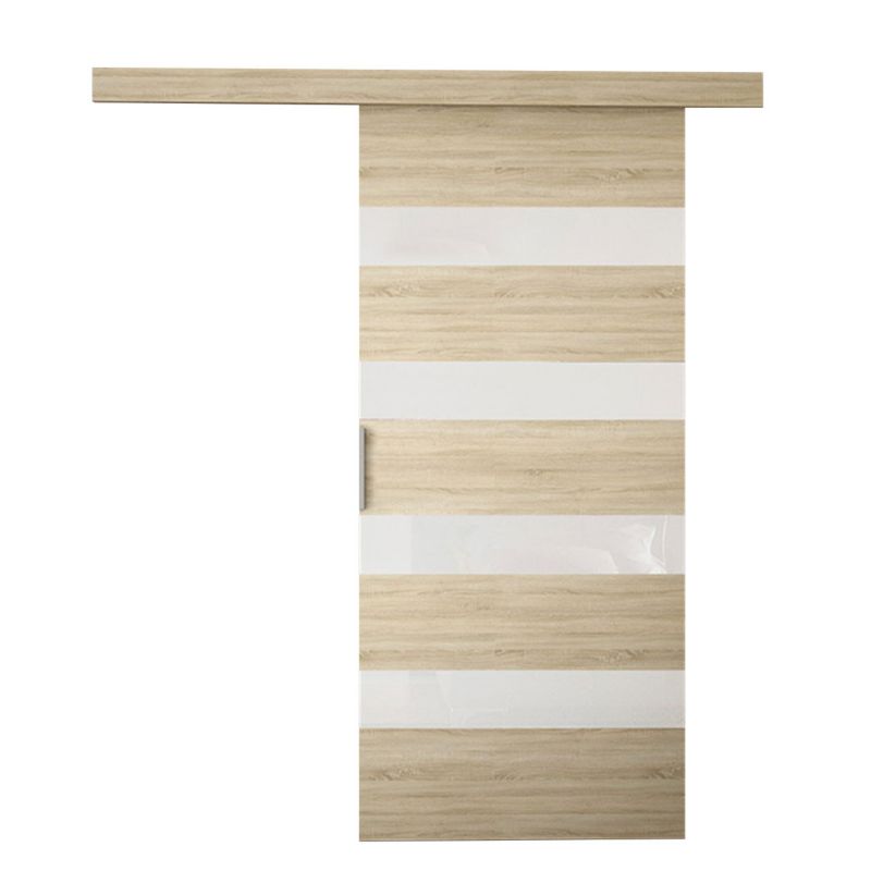 Drzwi przesuwne MIRJAN 24 Leo 90 V + samodomykacz dąb sonoma + biały lacobel 1 szt.