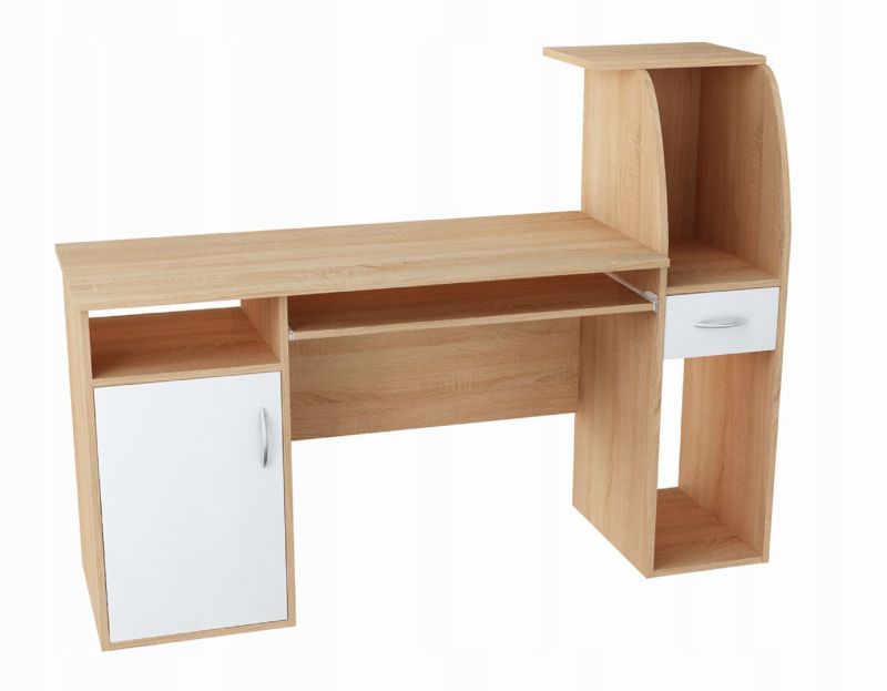 Biurko Matkam szafka 150 cm B3 regał Rob biały-sonoma 1 szt.