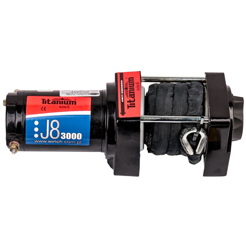 Wyciągarka wciągarka TITANIUM WINCH 3000lbs 12v samochodowa 1360 kg lina syntetyczna ślizg 1szt.