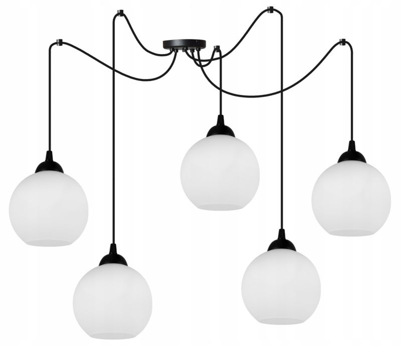 Lampa sufitowa wisząca Light Home LH Spider Eliza 5x E27 60W czarny/biały 1szt.