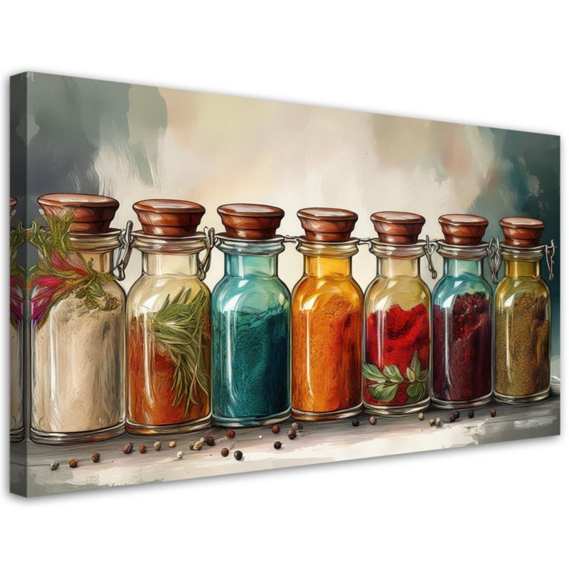 Obraz na płótnie Feeby Kolorowe Przyprawy Zioła 80x40cm 1szt