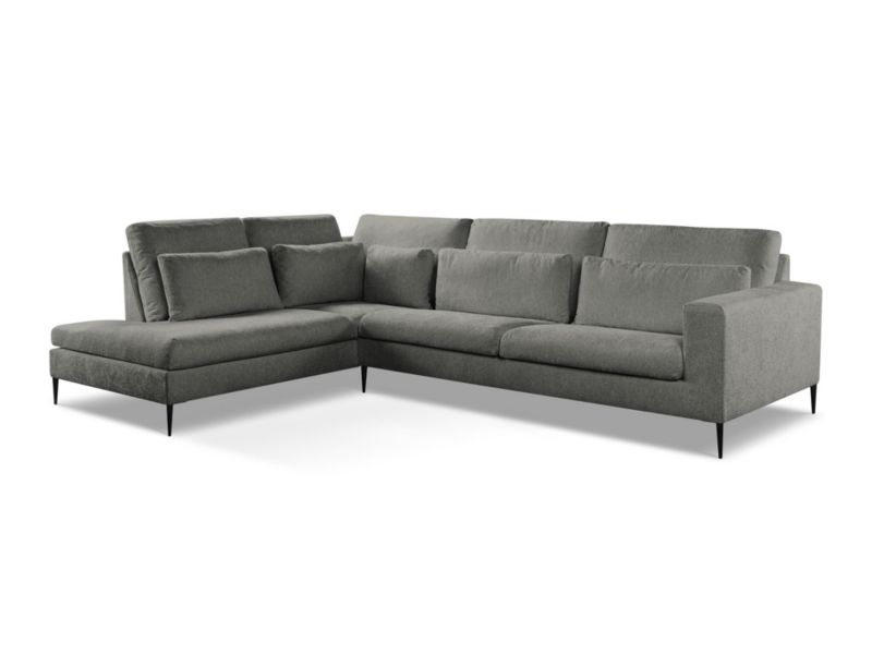 Narożnik lewy LaMiaSofa DIANO z tkaniny szenilowej 314x222 cm ciemny szary 1 szt.