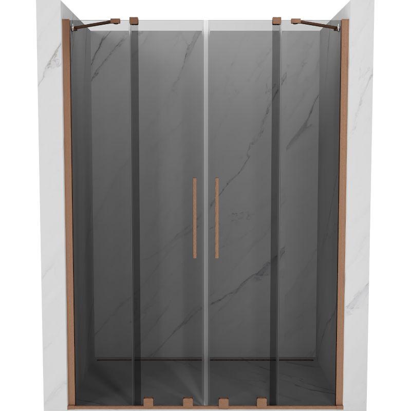 Drzwi prysznicowe rozsuwane Mexen Velar grafit miedź 150x200 cm 1 szt.