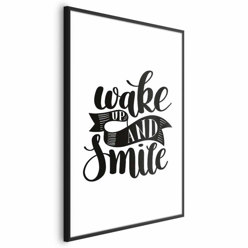 Plakat Artgeist Wake up and smile 21x30 cm z ramą czarną z marginesem 1 szt