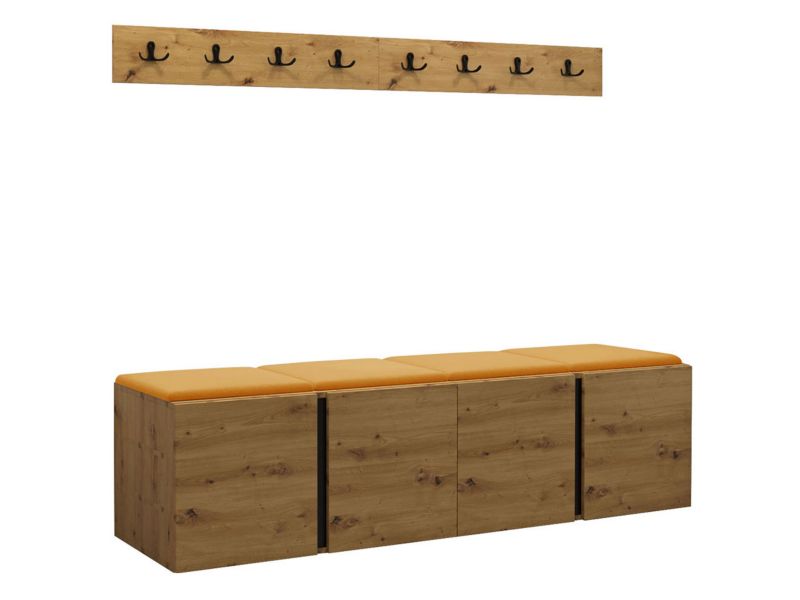 Garderoba MIRJAN 24 Orion VII dąb artisan/czarny + żółty 1 kpl.