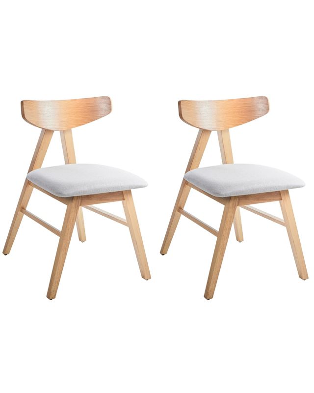 Zestaw 2 krzeseł do jadalni Lacota Drewno Jasny brąz/ szary 1 par.