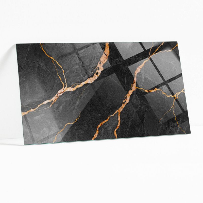 Blat Szklany z Nadrukiem Wallfluent 100x50 cm Marmurowe żyły w designie 1 szt.