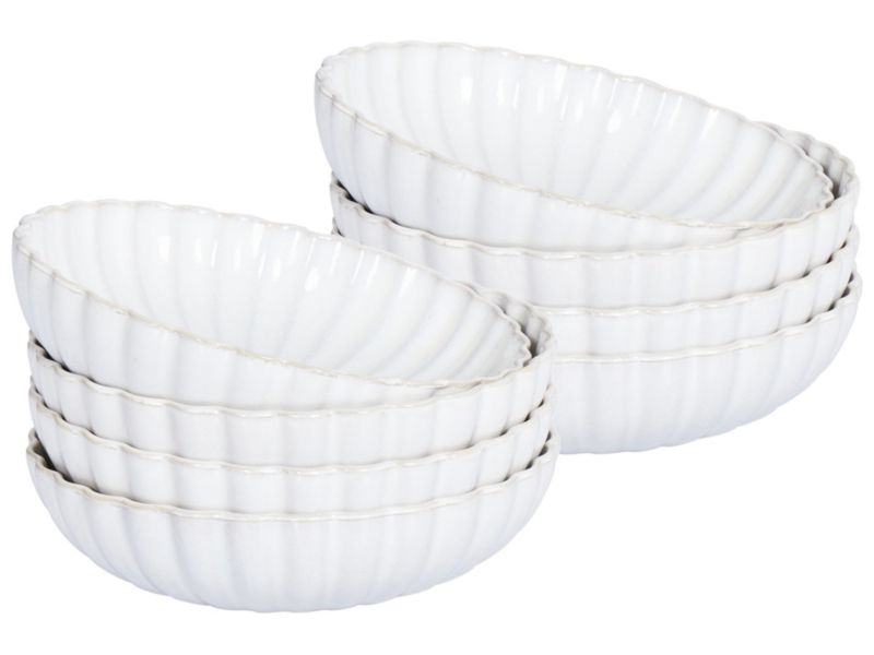 Zestaw 8 głębokich talerzy Nettle Kamionka Złamana biel 1 kpl