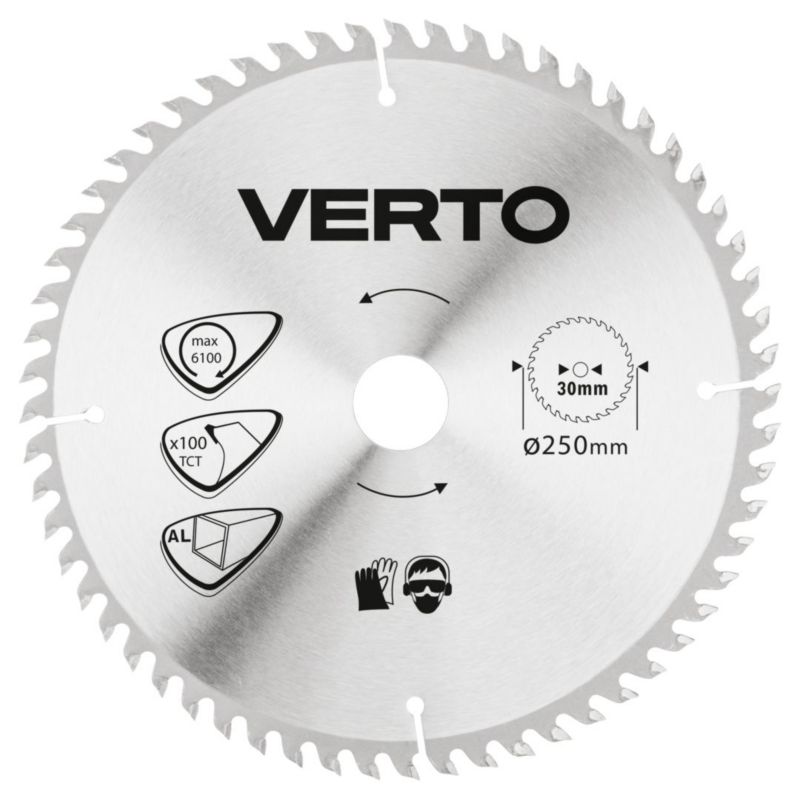 Tarcza do pilarki VERTO widiowa, 250 x 30 mm, 100 zębów, do aluminium 1 szt