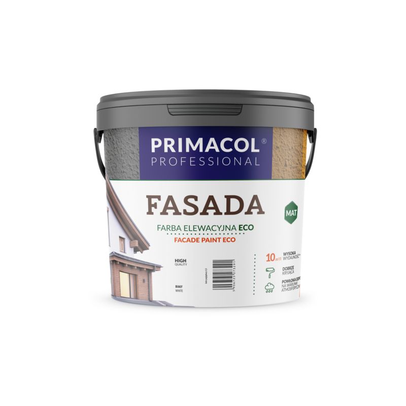 Farba Primacol Fasada Eco, kolor biały, 2,7 l, 1 szt.