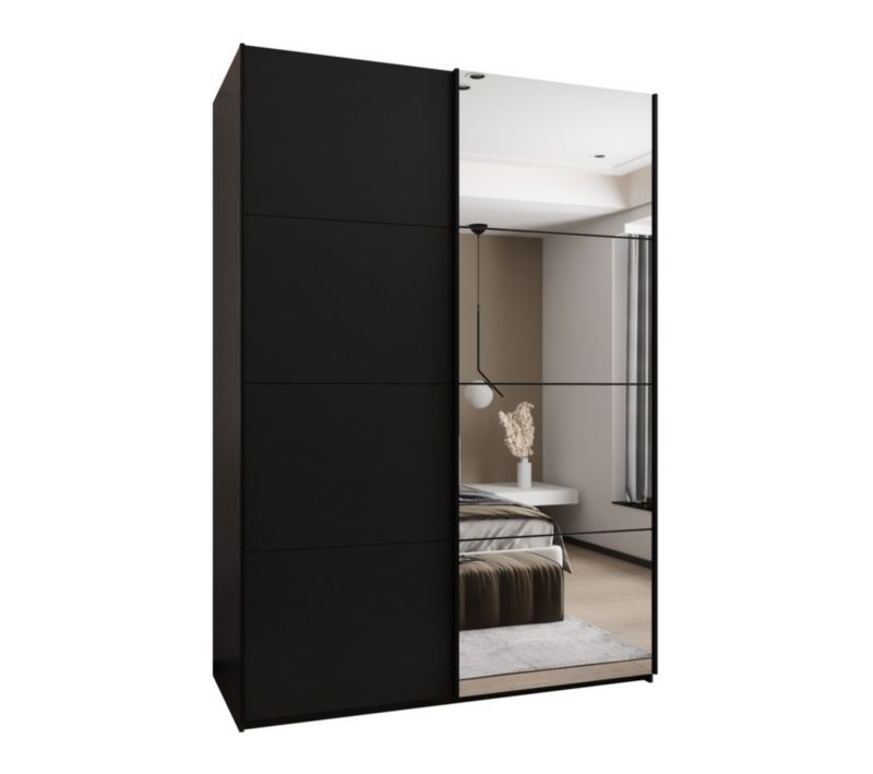 Szafa przesuwna Abiks LUX 3 wysoka szer.180cm czarny/czarny/czarny 1szt.