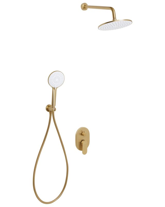 Zestaw prysznicowy podtynkowy z deszczownicą Tinguiririca Złoty 1 szt.