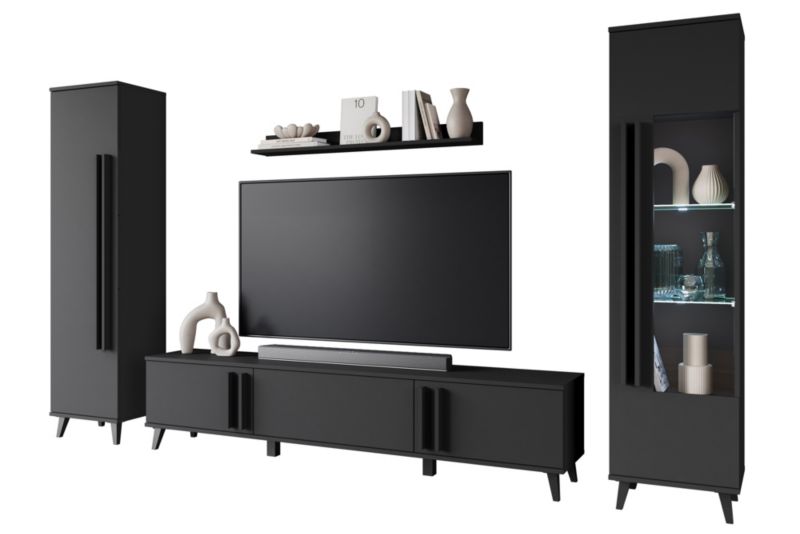 Meblościanka MINIO go for it HURON II czarna z oświetleniem LED, 1 szt.