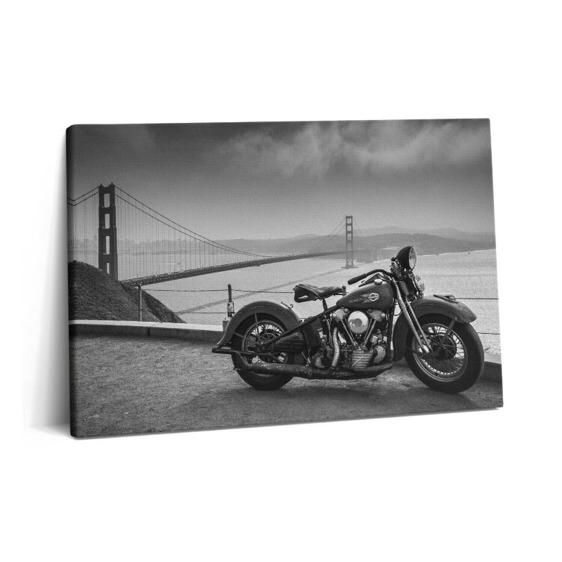 Obraz na płótnie Wallfluent 60x40 cm Motocykl i most Golden Gate 1 szt.