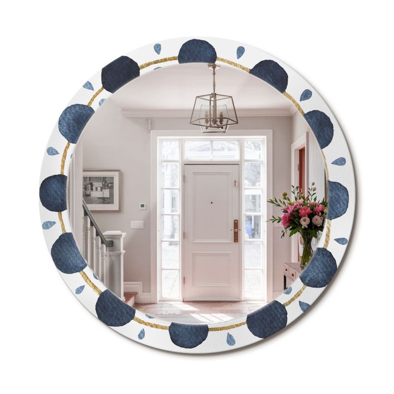 Lustro Wiszące ArtPrintCave 80 cm Mandala Księżycowa Szklana Rama z Wzorem Styl Nowoczesny 1 szt.