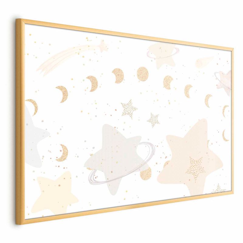 Plakat Artgeist Księżyc i gwiazdy 90x60 cm z ramą złotą 1 szt