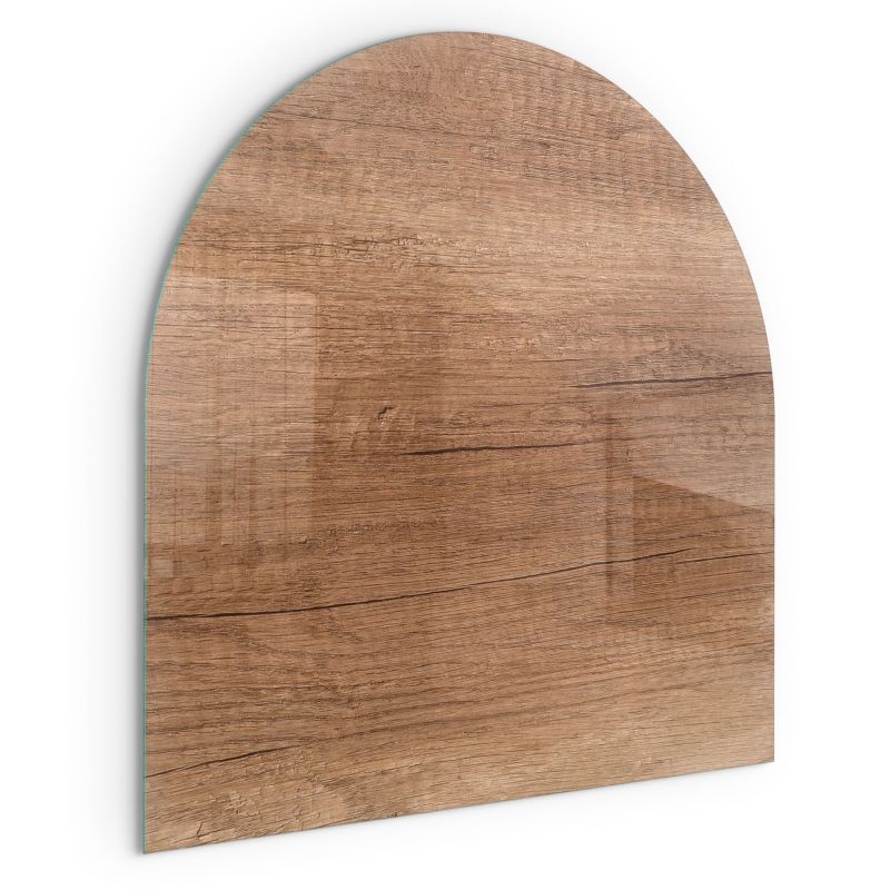 Szklana Podkładka Pod Kominek Półowalny Wallfluent 100x100 cm Naturalna faktura drewna 1 szt.