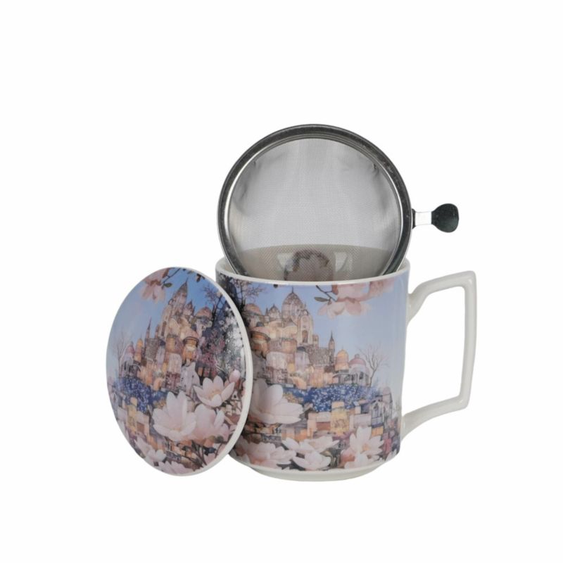 Kubek City of Magnolias DUO porcelanowy z zaparzaczem 450 ml 1 szt.